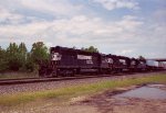 NS 3314 leads a train southbound